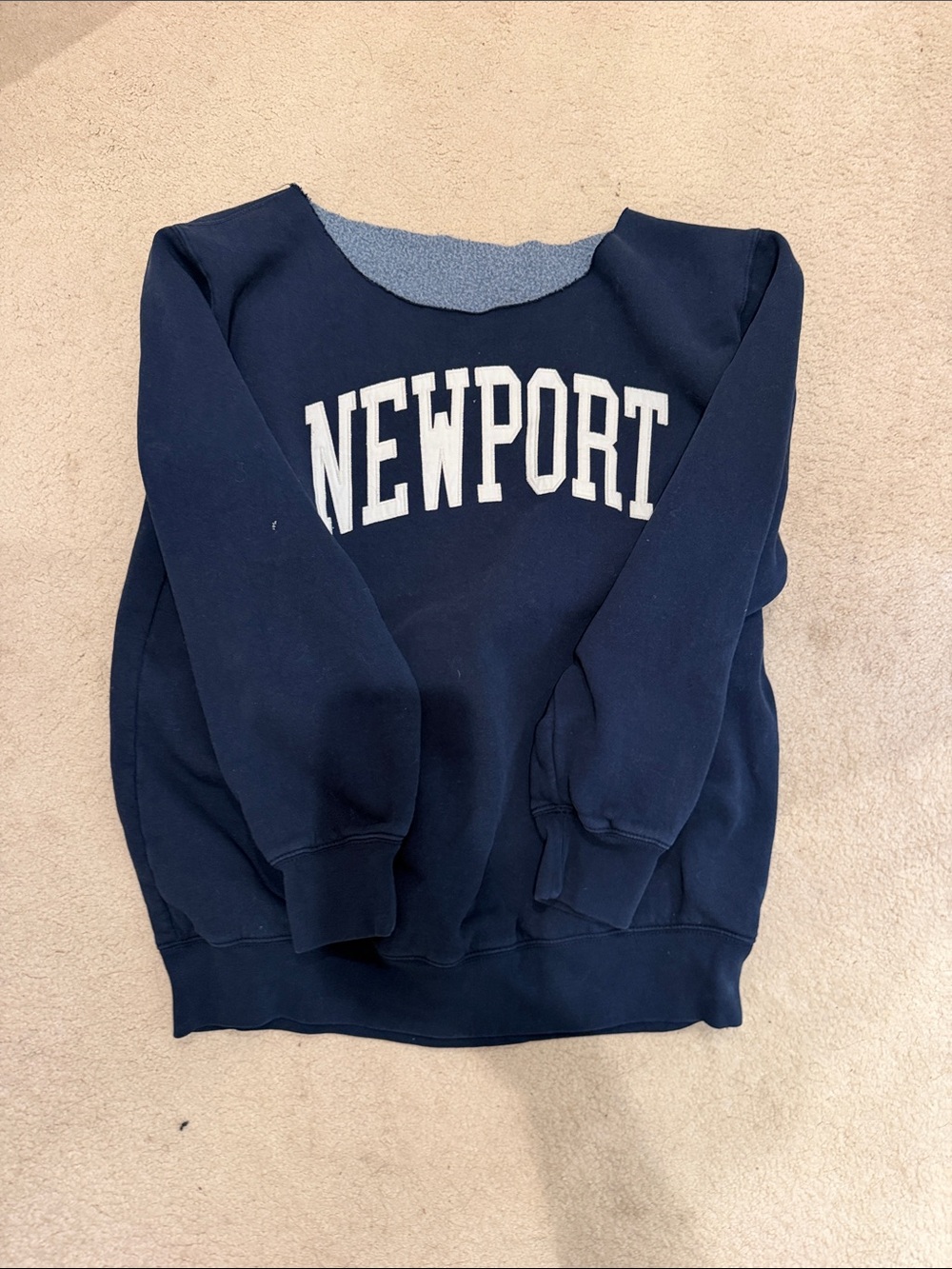 Brandy Melville Navy Blue Newport Crewneck Sweatshirt